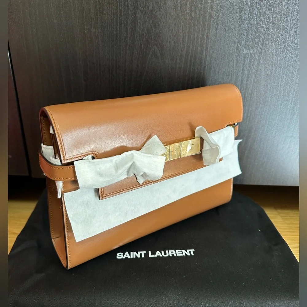💯%Authentic!Brand New!Saint Laurent Manhattan Small Shoulder Bag In Box Leather